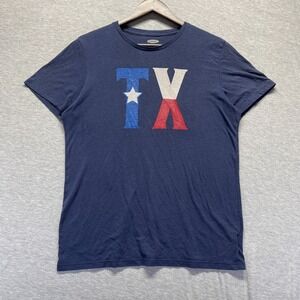 Old Navy Soft Washed T Shirt Men Medium Navy Blue Graphic Print Texas State Flag